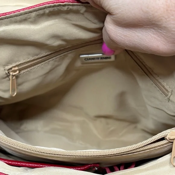 Giani Bernini Red Leather Crossbody/Satchel - Picture 8 of 11